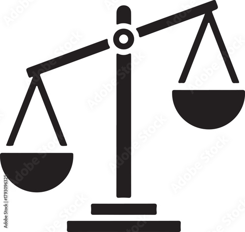 Unbalanced Scale of Justice Icon Inequality Advantage and Law Symbol Vector