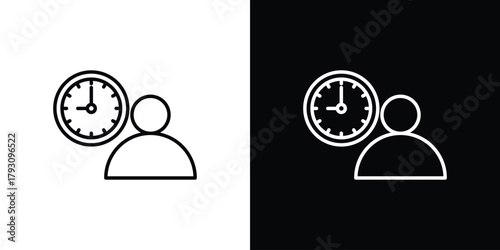 Office time icon outline and linear vector. outline icon and illustration