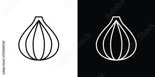Onion icon outline and linear vector. outline icon and illustration