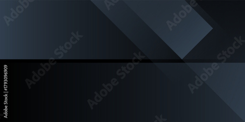 Modern black blue abstract background. Minimal. Color gradient. Dark. Web banner. Geometric shape. 3d effect. Lines stripes triangles.