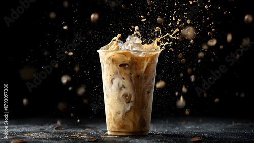 Find your calm in the storm. The rich, bold flavor of our iced latte, captured in a dramatic, delicious swirl.