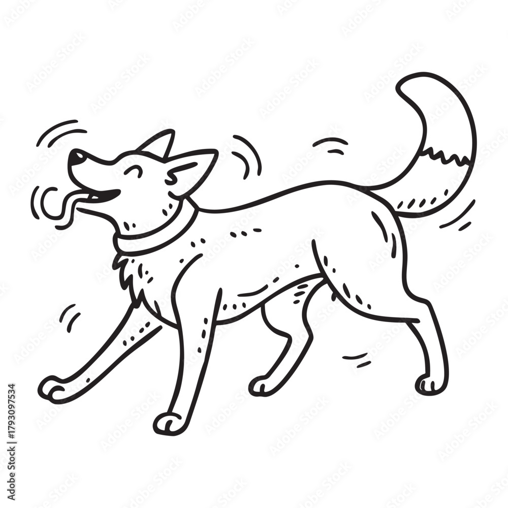 Obraz premium Modern Dog Illustration in Simple Style