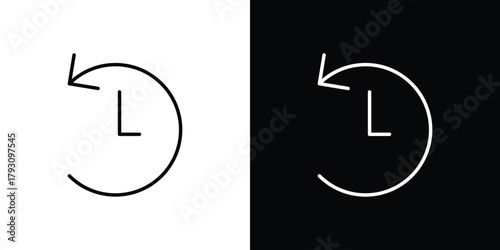 Past time icon outline and linear vector. outline icon and illustration