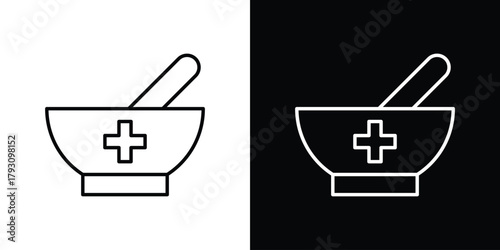 Pharmacy icon outline and linear vector. outline icon and illustration