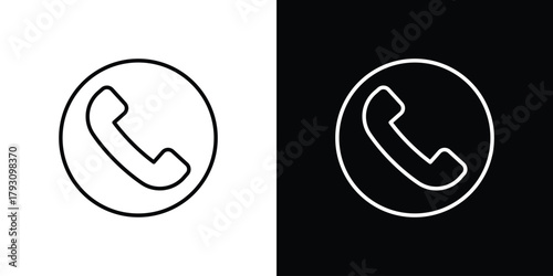 Phone call icon outline and linear vector. outline icon and illustration