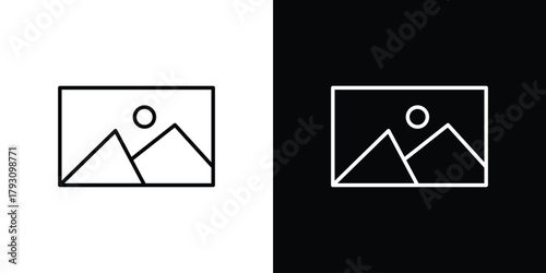 Picture icon outline and linear vector. outline icon and illustration