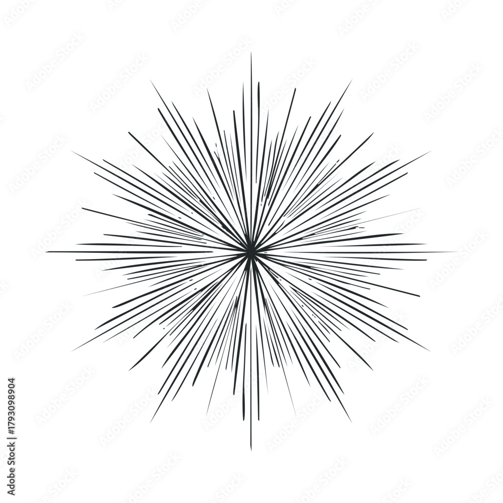 Fototapeta premium Starburst design for decoration and creative projects.Vector hand draw