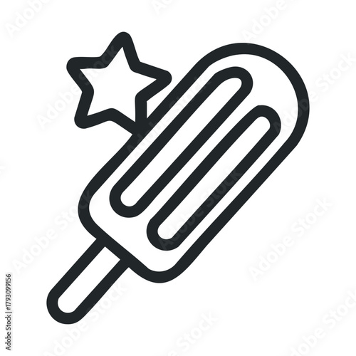 Delicious popsicle with a star for summer fun and refreshment.Vector 