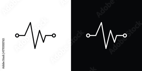 Pulse icon outline and linear vector. outline icon and illustration