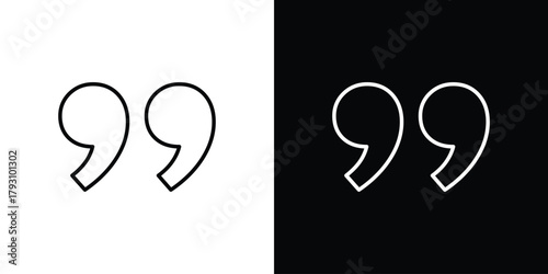 Quote right icon outline and linear vector. outline icon and illustration