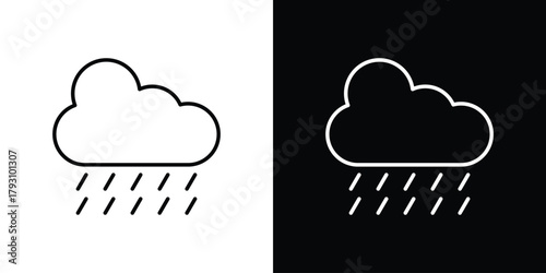 Rain icon outline and linear vector. outline icon and illustration