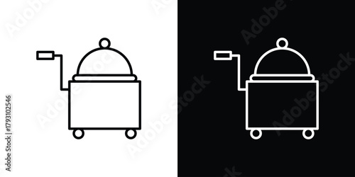 Room service icon outline and linear vector. outline icon and illustration