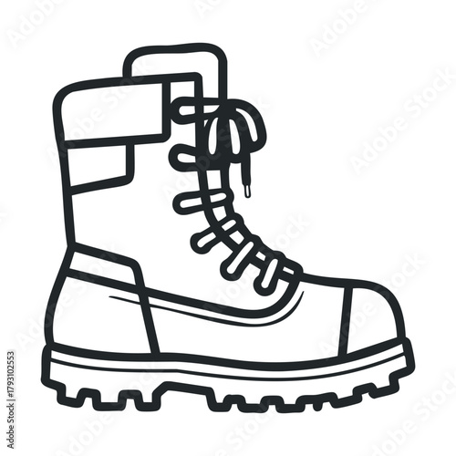 Hiking boot design for outdoor adventure activities.Vector 