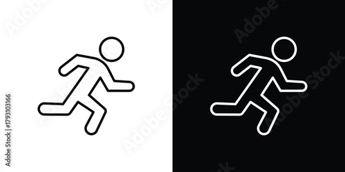 Running icon outline and linear vector. outline icon and illustration