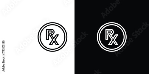 RX icon outline and linear vector. outline icon and illustration