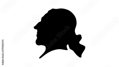 Portrait of Stradivarius, black isolated silhouette