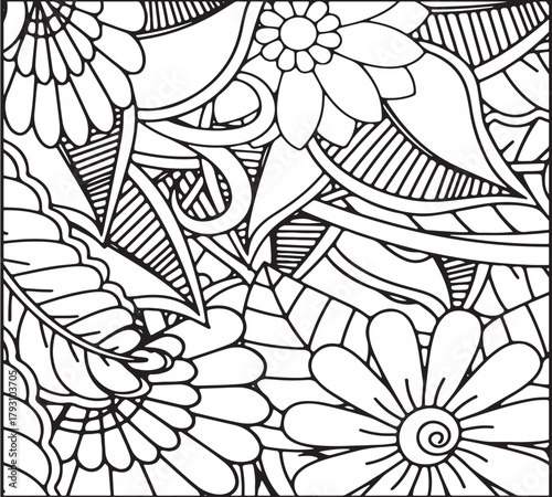 Simple flower coloring pages for adults and kids 