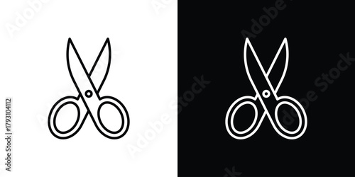 Scissors icon outline and linear vector. outline icon and illustration