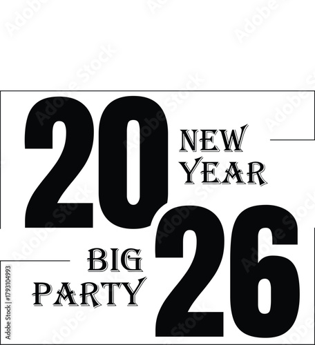 New Year 2026 Big Party Event Banner Design