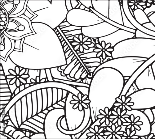 Simple flower coloring pages for adults and kids 