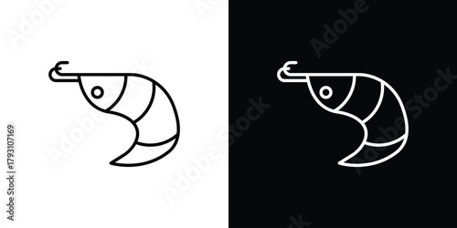Shrimp icon outline and linear vector. outline icon and illustration