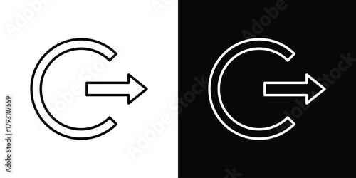 Sign out icon outline and linear vector. outline icon and illustration