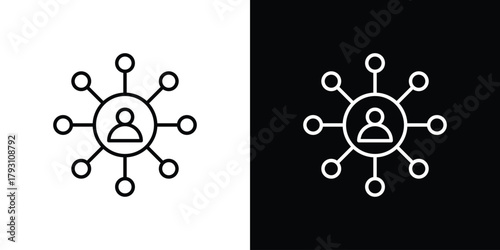 Social network icon outline and linear vector. outline icon and illustration