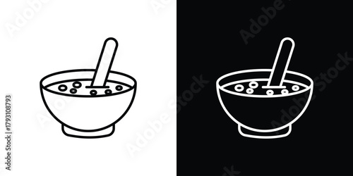 Soup icon outline and linear vector. outline icon and illustration