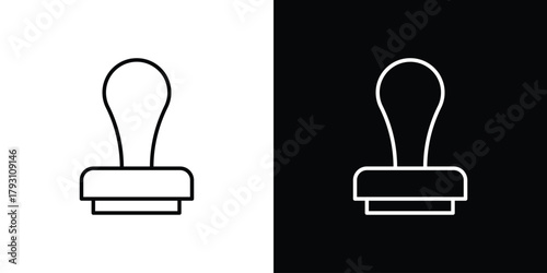 Stamp icon outline and linear vector. outline icon and illustration