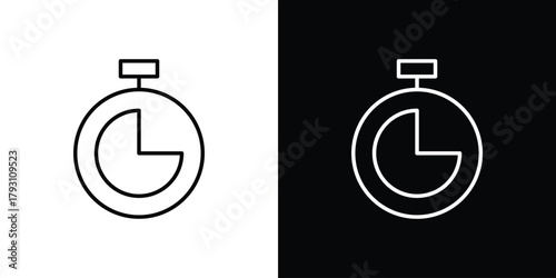 Stopwatch icon outline and linear vector. outline icon and illustration