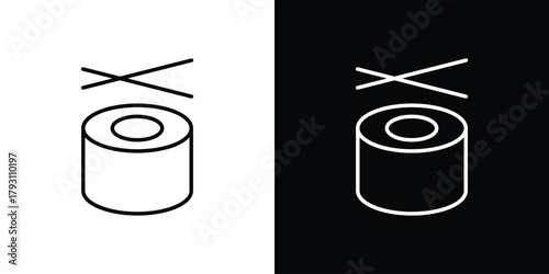 Sushi icon outline and linear vector. outline icon and illustration