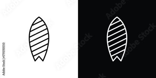 Surfing icon outline and linear vector. outline icon and illustration