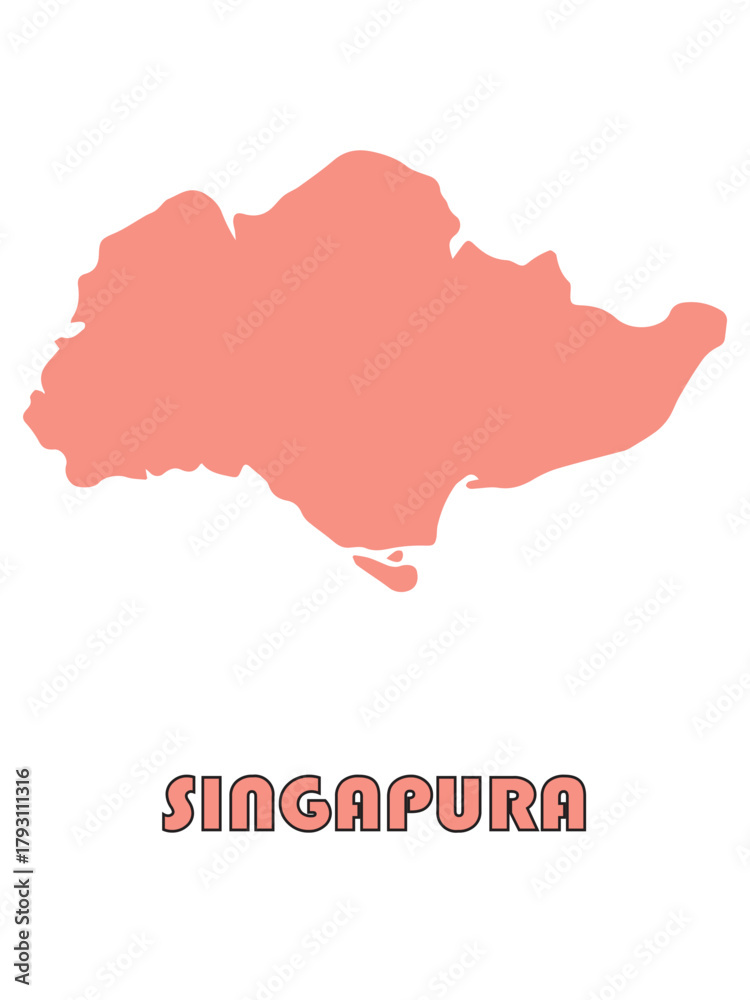 Obraz premium Singapore Map Silhouette