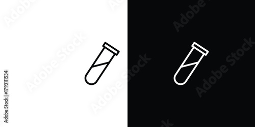 Test tube icon outline and linear vector. outline icon and illustration