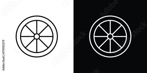 Tire icon outline and linear vector. outline icon and illustration