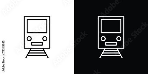Train icon outline and linear vector. outline icon and illustration