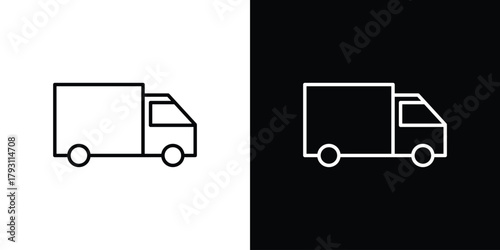 Truck icon outline and linear vector. outline icon and illustration