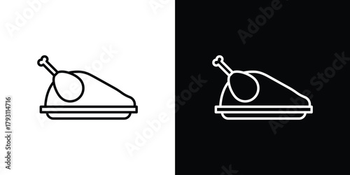 Turkey icon outline and linear vector. outline icon and illustration