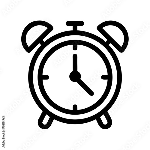 retro alarm clock black and white