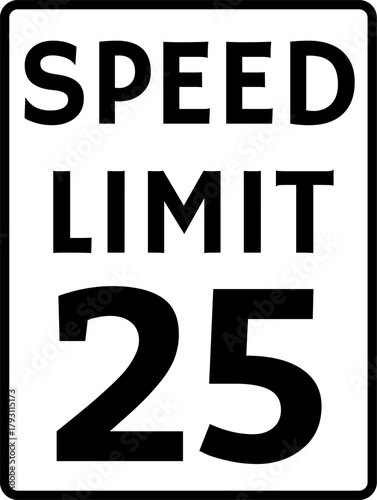 Speed Limit 25 mph Traffic Sign