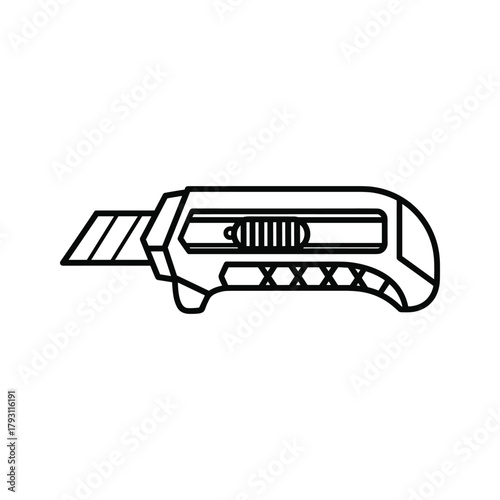 Line art illustration of a utility knife