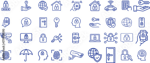 Collection of security and access control icons