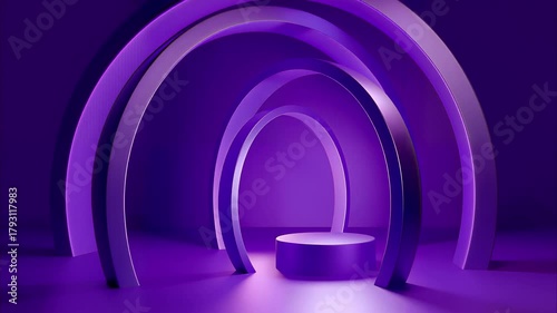 3D circular stage display table scene