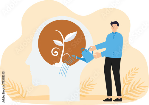 Self growth and potential development and psychotherapy and analysis and pursuit of happiness and mental health care, motivation and aspiration and positive mindset.
