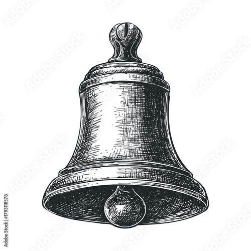 Classic bell design for decorative and functional purposes.Vector hand draw
