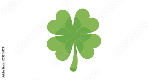 Charming four-leaf clover illustration for whimsical designs and festive occasions providing a