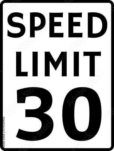 Speed Limit 30 mph Traffic Sign