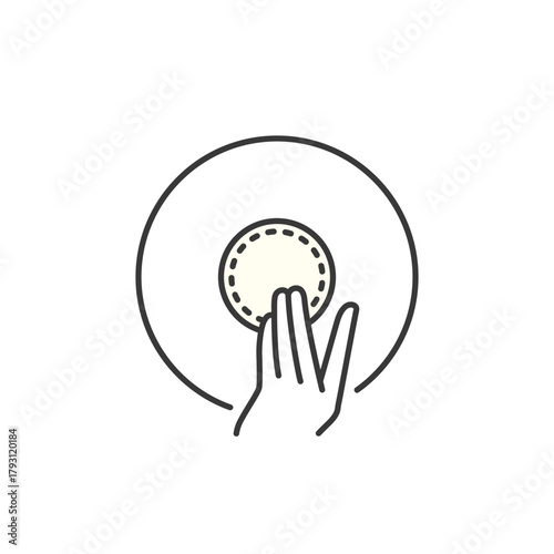 Cotton pad icon for skincare logo design—ideal for cleansing visuals, toner application guides, or beauty product packaging. Suggests softness, precision, and gentle facial care.