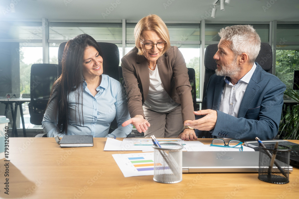 Obraz premium Team of professionals discussing over new business project
