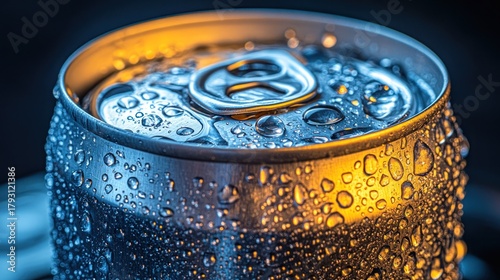 Close-up of a cold, wet aluminum can (2)
